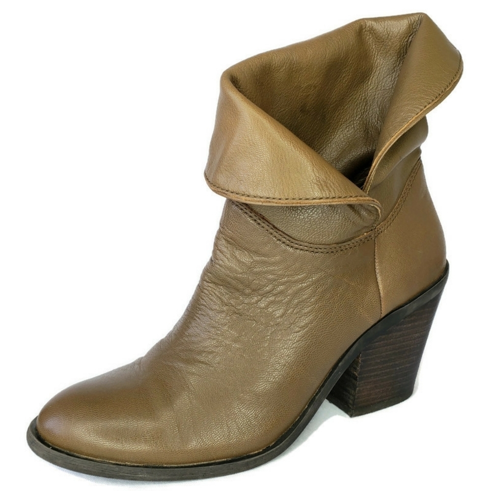 Lucky Brand ETHANN Leather Fold Over Heel Booties
